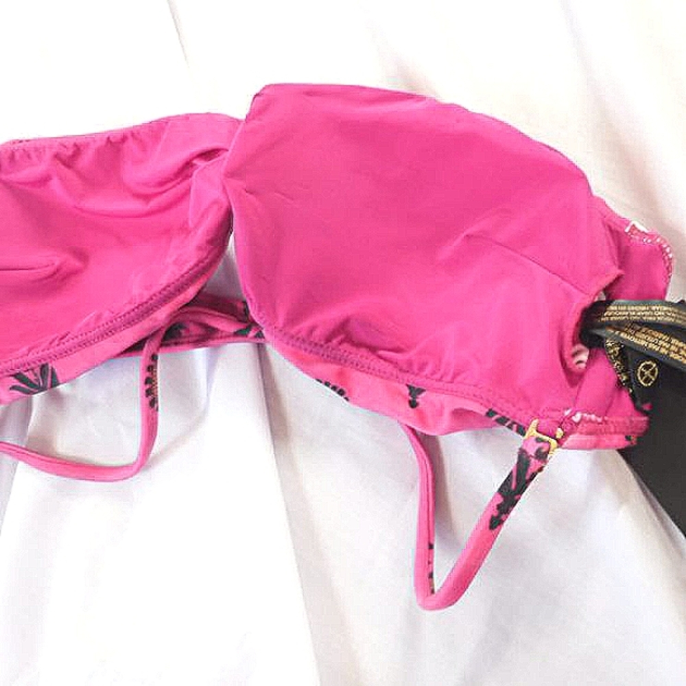 VIX MEDIUM Women New Bikini Top Swimwear Pink Black Laos B Fly Bandeau Swim - Picture 7 of 8